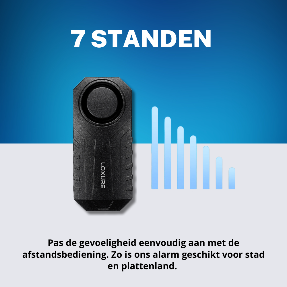 Fietsalarm gevoeiligheidsstanden