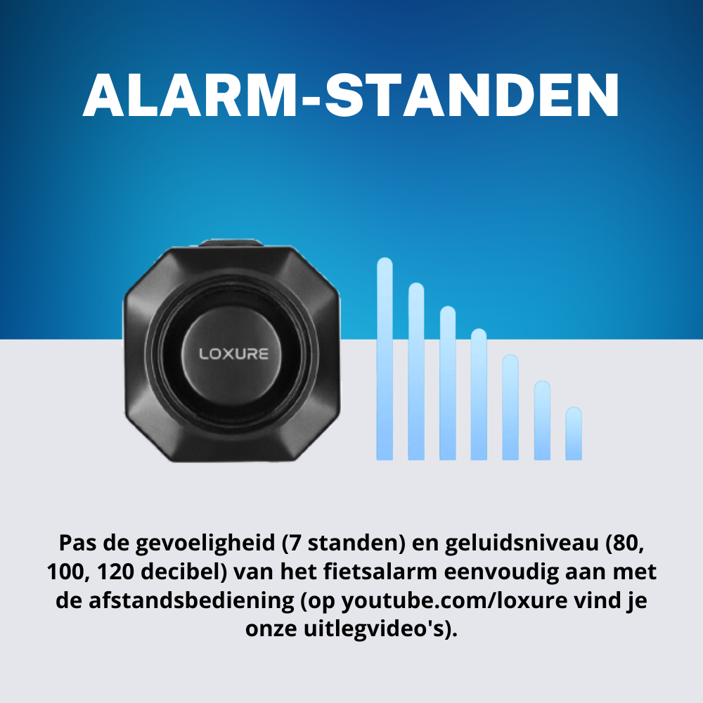 Fietsalarm gevoeligheidsstand